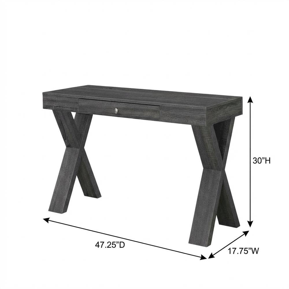 Weathered Gray 1-Drawer Office Desk With Mdf And Particle Board Finish