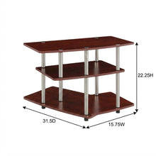 3-Tier TV Stand in Black for TVs Up to 37 Inches