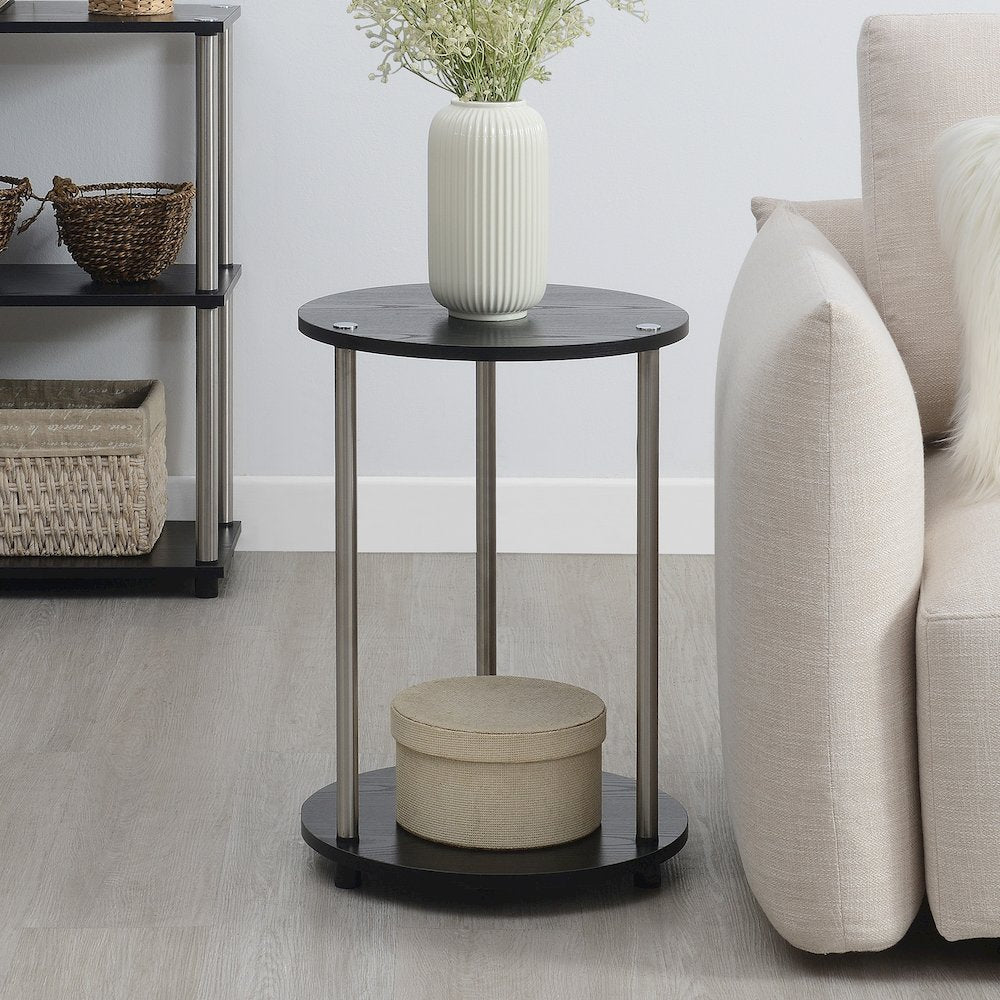 Designs2Go No Tools 2 Tier Round End Table