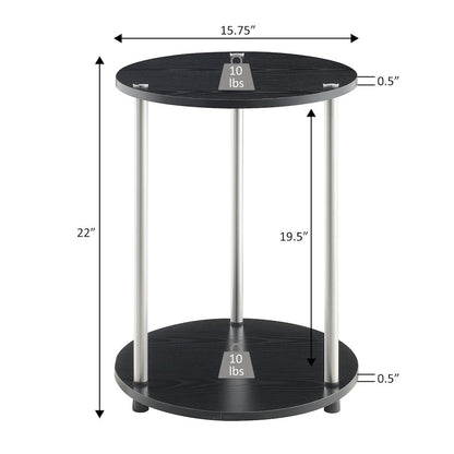 Designs2Go No Tools 2 Tier Round End Table