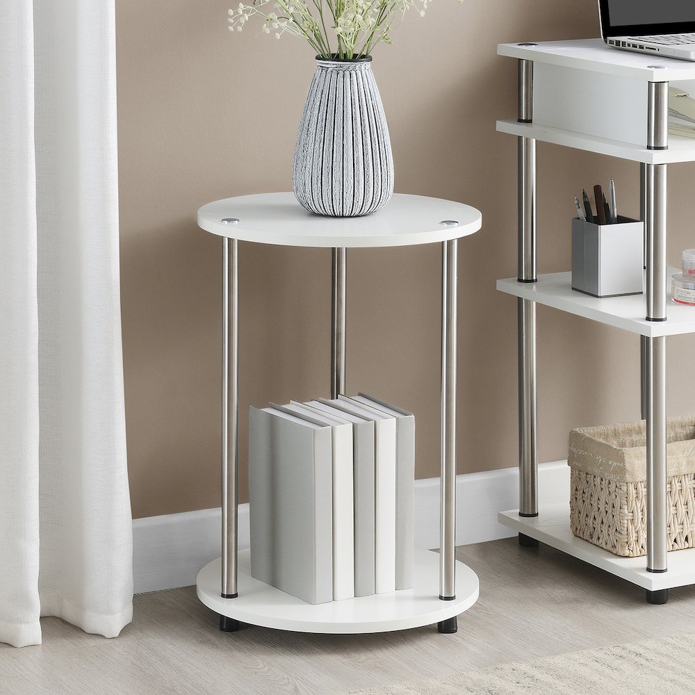 Designs2Go No Tools 2 Tier Round End Table