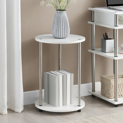 Designs2Go No Tools 2 Tier Round End Table
