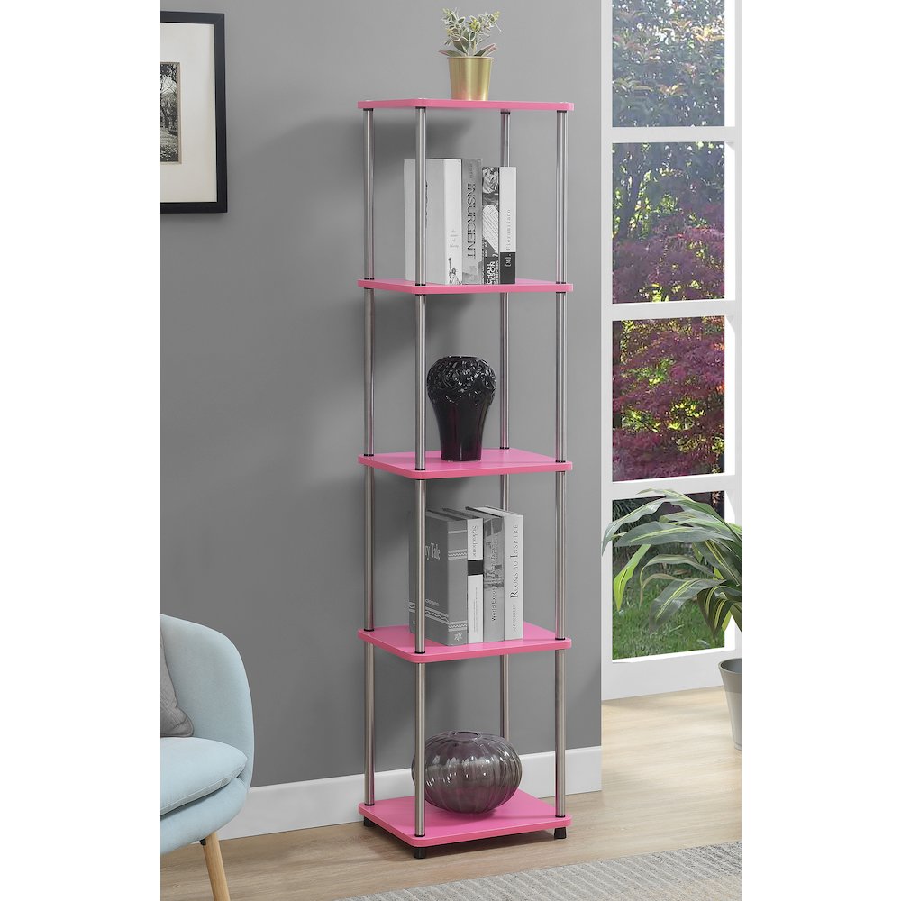 Designs2Go No Tools 5 Tier Tower, Pink