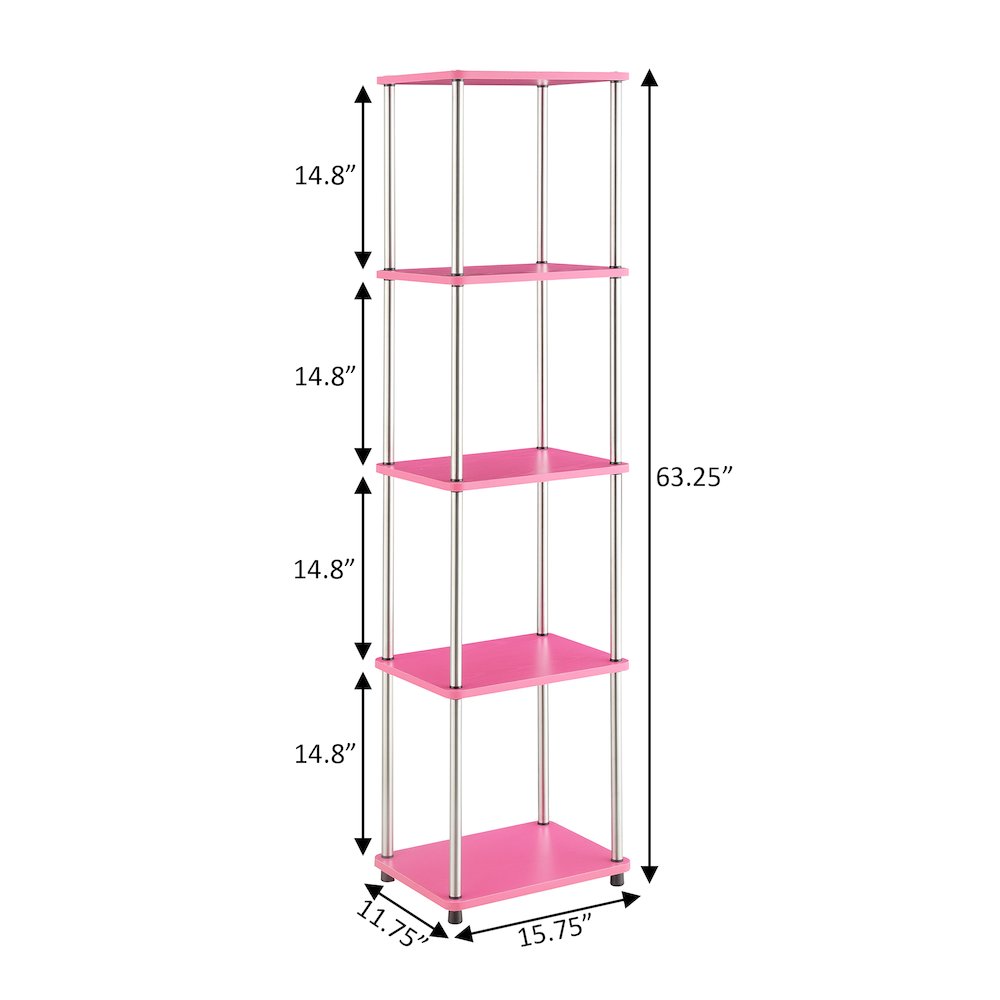 Designs2Go No Tools 5 Tier Tower, Pink
