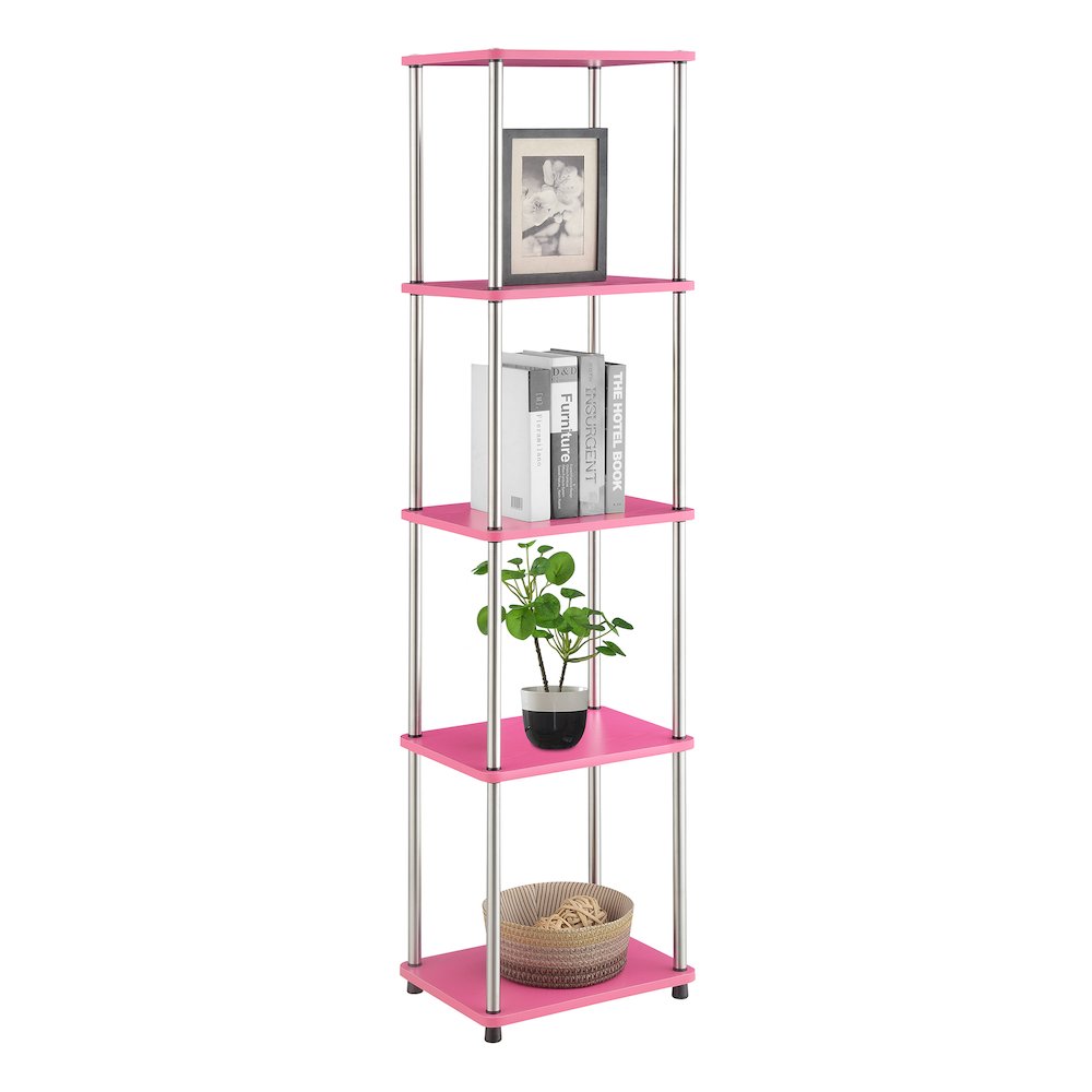 Designs2Go No Tools 5 Tier Tower, Pink