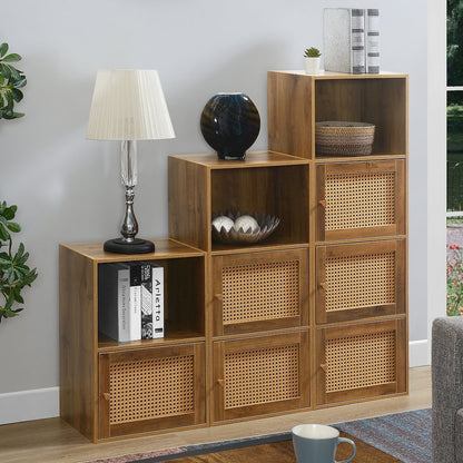 Xtra Storage Weave 1 Door Cabinet with Shelf, Brown