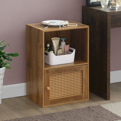 Xtra Storage Weave 1 Door Cabinet with Shelf, Brown