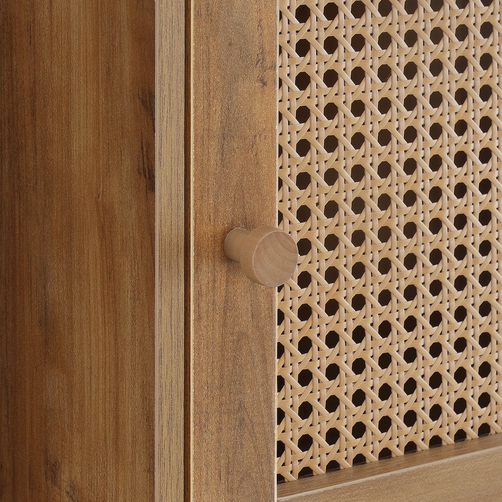 Xtra Storage Weave 1 Door Cabinet with Shelf, Brown
