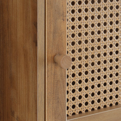 Xtra Storage Weave 1 Door Cabinet with Shelf, Brown