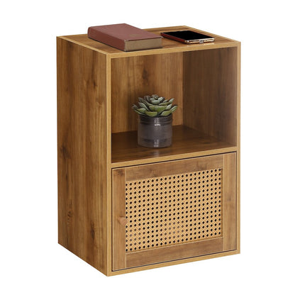 Xtra Storage Weave 1 Door Cabinet with Shelf, Brown