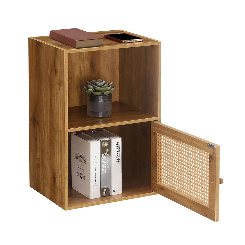 Xtra Storage Weave 1 Door Cabinet with Shelf, Brown