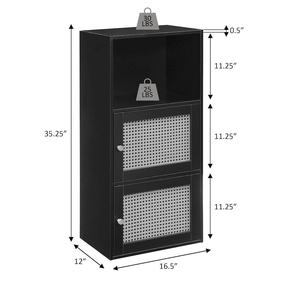 Xtra Storage Weave 2 Door Cabinet with Shelf, Brown