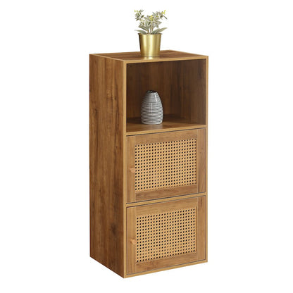 Xtra Storage Weave 2 Door Cabinet with Shelf, Brown