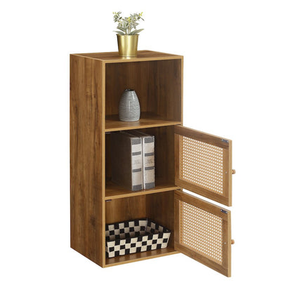 Xtra Storage Weave 2 Door Cabinet with Shelf, Brown