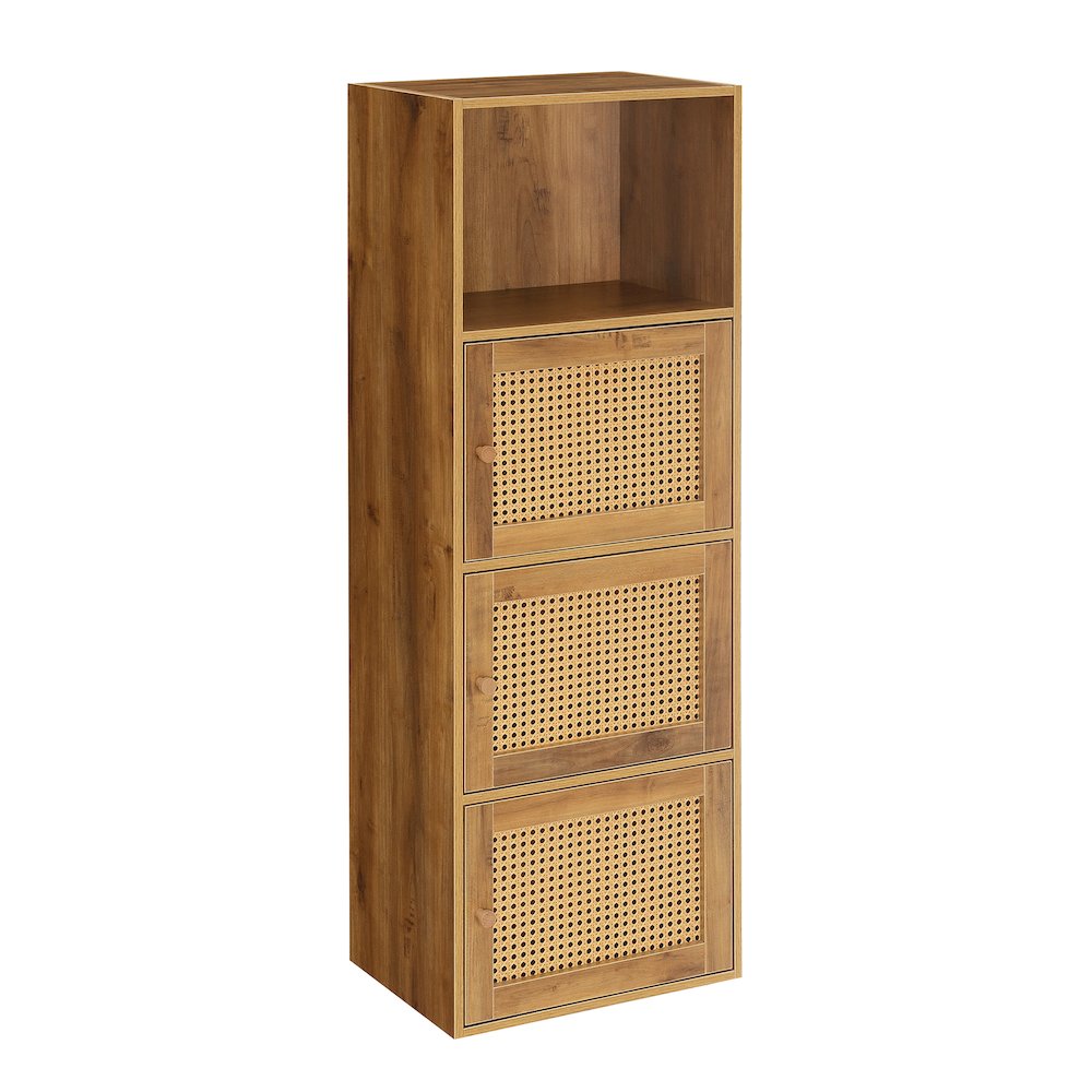 Xtra Storage Weave 3 Door Cabinet with Shelf, Brown