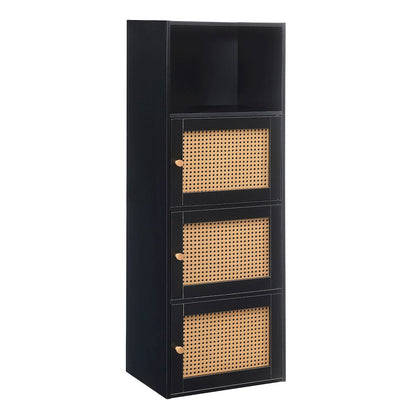 Xtra Storage Boho Weave 3 Door Cabinet with Shelf