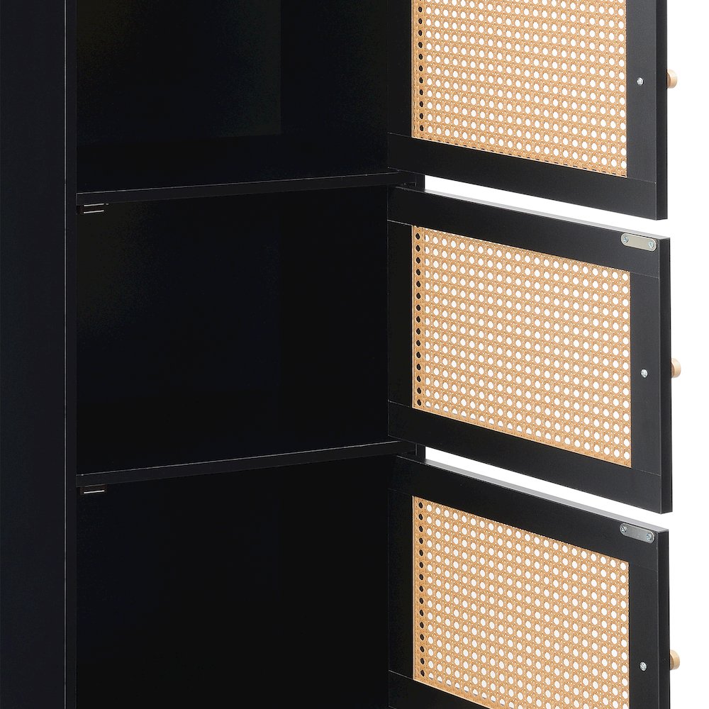 Xtra Storage Boho Weave 3 Door Cabinet with Shelf