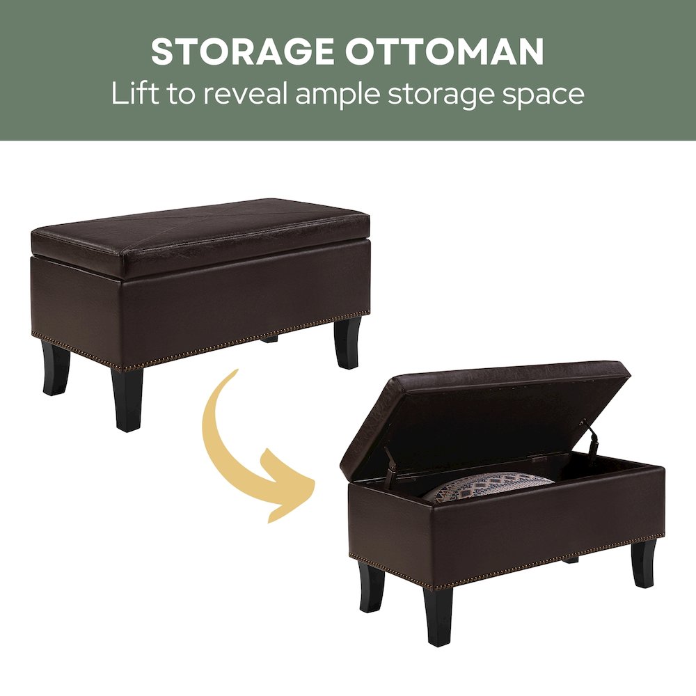 Designs4Comfort Winslow Storage Ottoman Bench