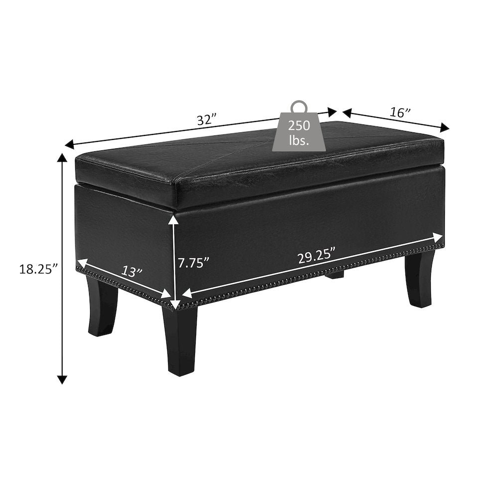 Designs4Comfort Winslow Storage Ottoman Bench