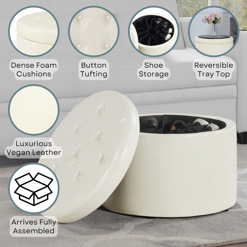 Designs4Comfort Round Shoe Ottoman