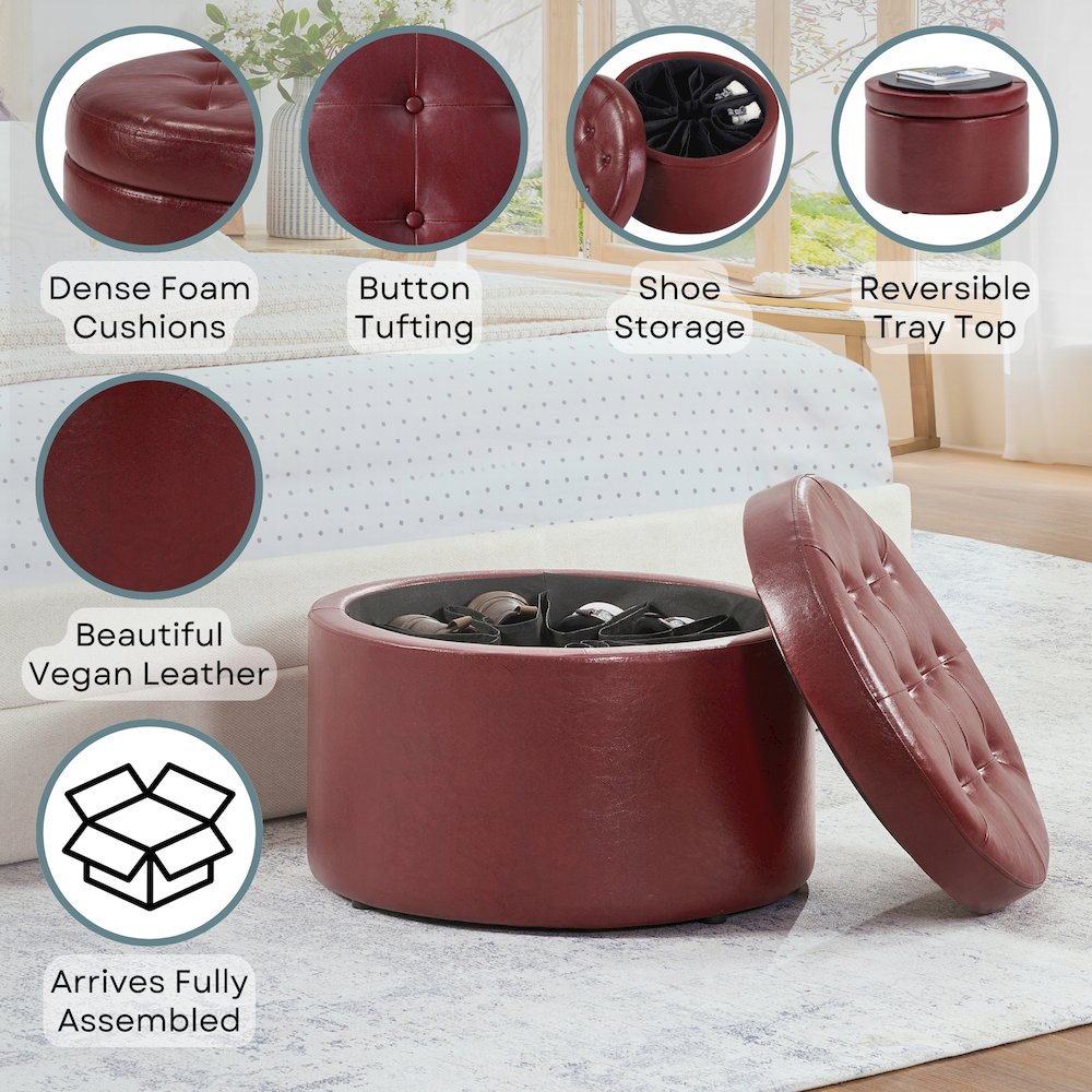 Designs4Comfort Round Shoe Ottoman