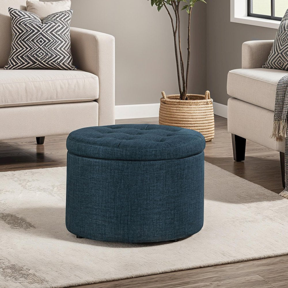 Designs4Comfort Round Shoe Storage Ottoman