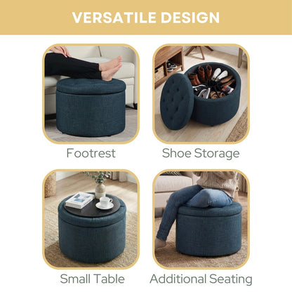 Designs4Comfort Round Shoe Storage Ottoman