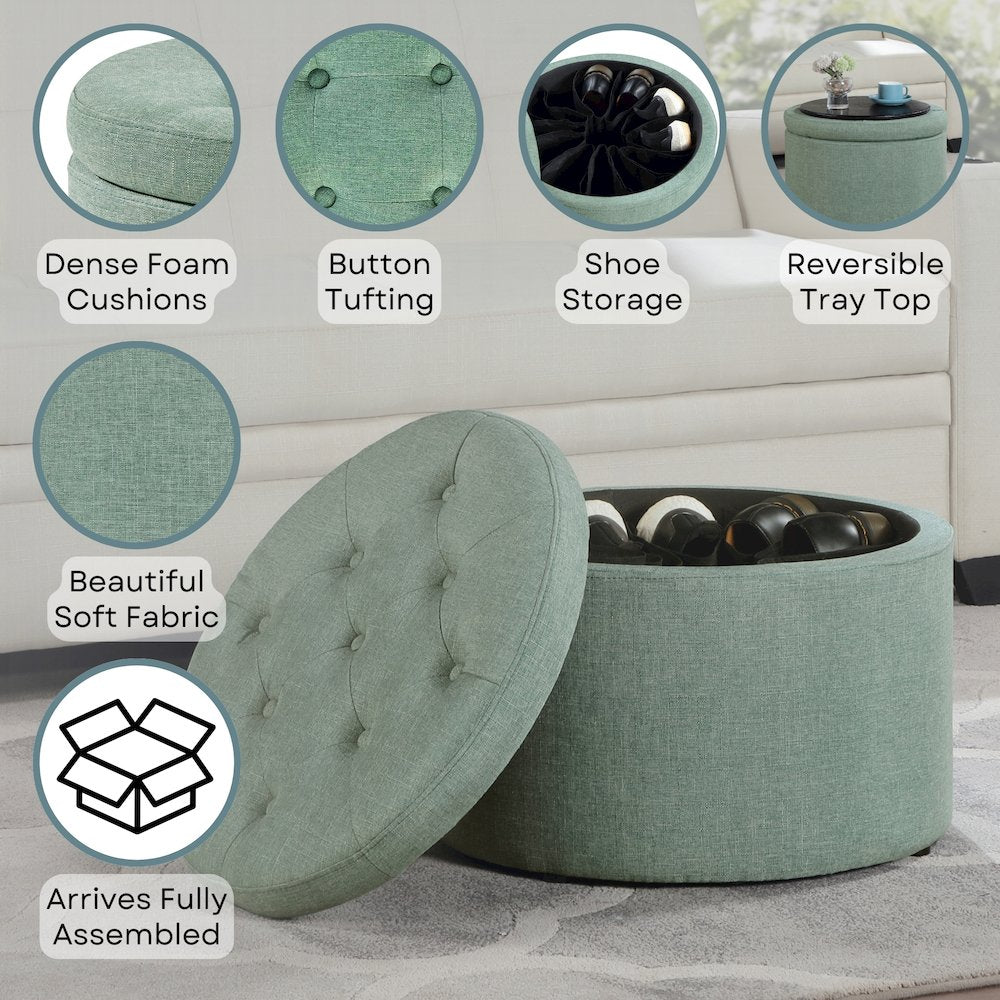 Designs4Comfort Round Shoe Ottoman