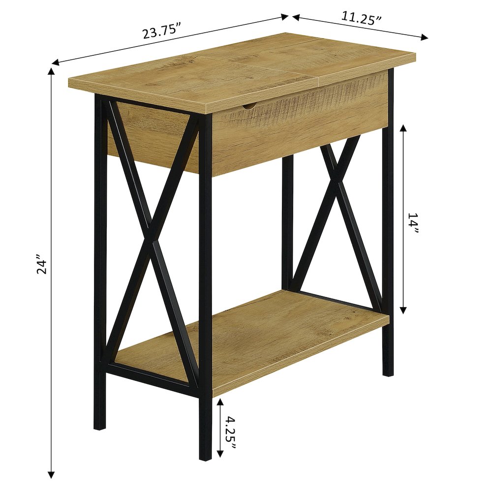 Tucson Flip Top End Table with Charging Station