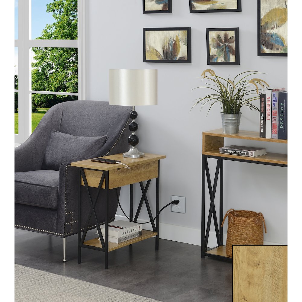 Tucson Flip Top End Table with Charging Station