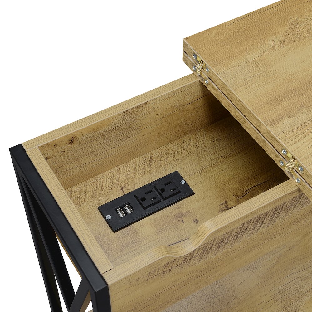Tucson Flip Top End Table with Charging Station