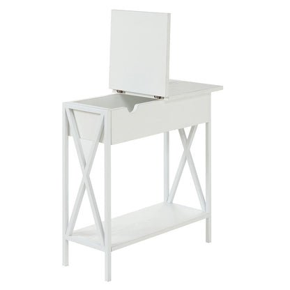 Tucson Flip Top End Table with Charging Station and Shelf