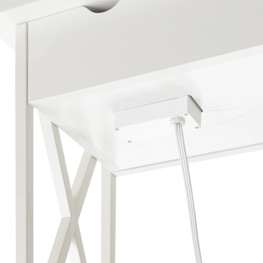 Tucson Flip Top End Table with Charging Station and Shelf
