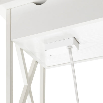 Tucson Flip Top End Table with Charging Station and Shelf