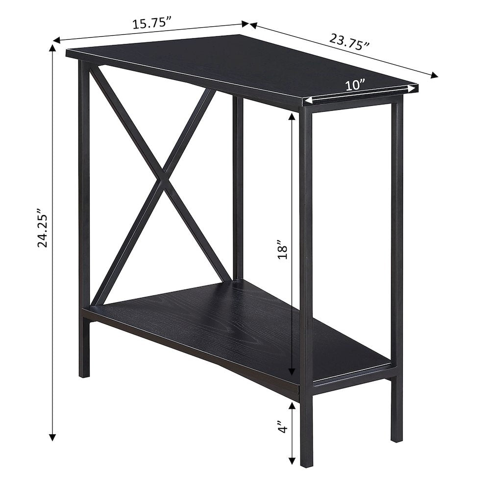 Tucson Wedge End Table with Shelf