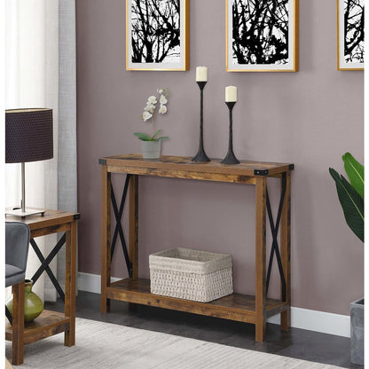 Durango Console Table, Barnwood/Black