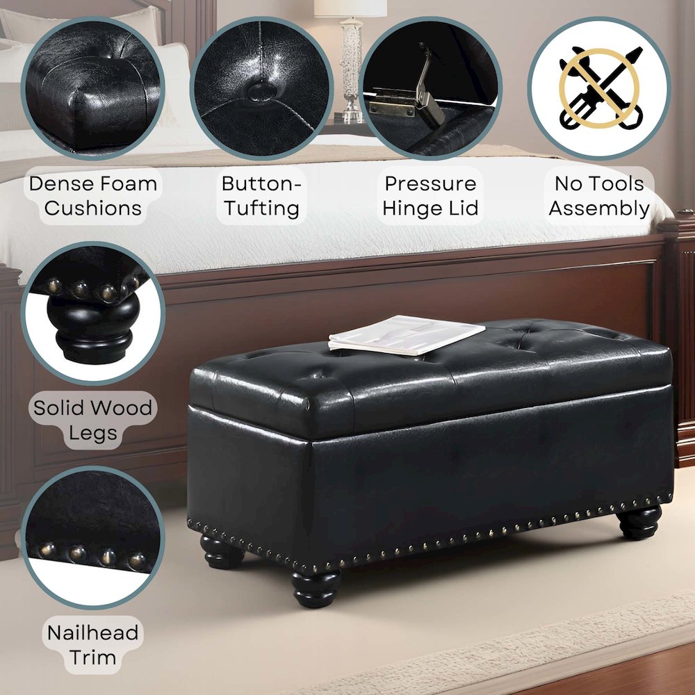 Designs4Comfort 7th Avenue Storage Ottoman Bench