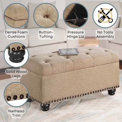 Designs4Comfort 7th Avenue Storage Ottoman Bench
