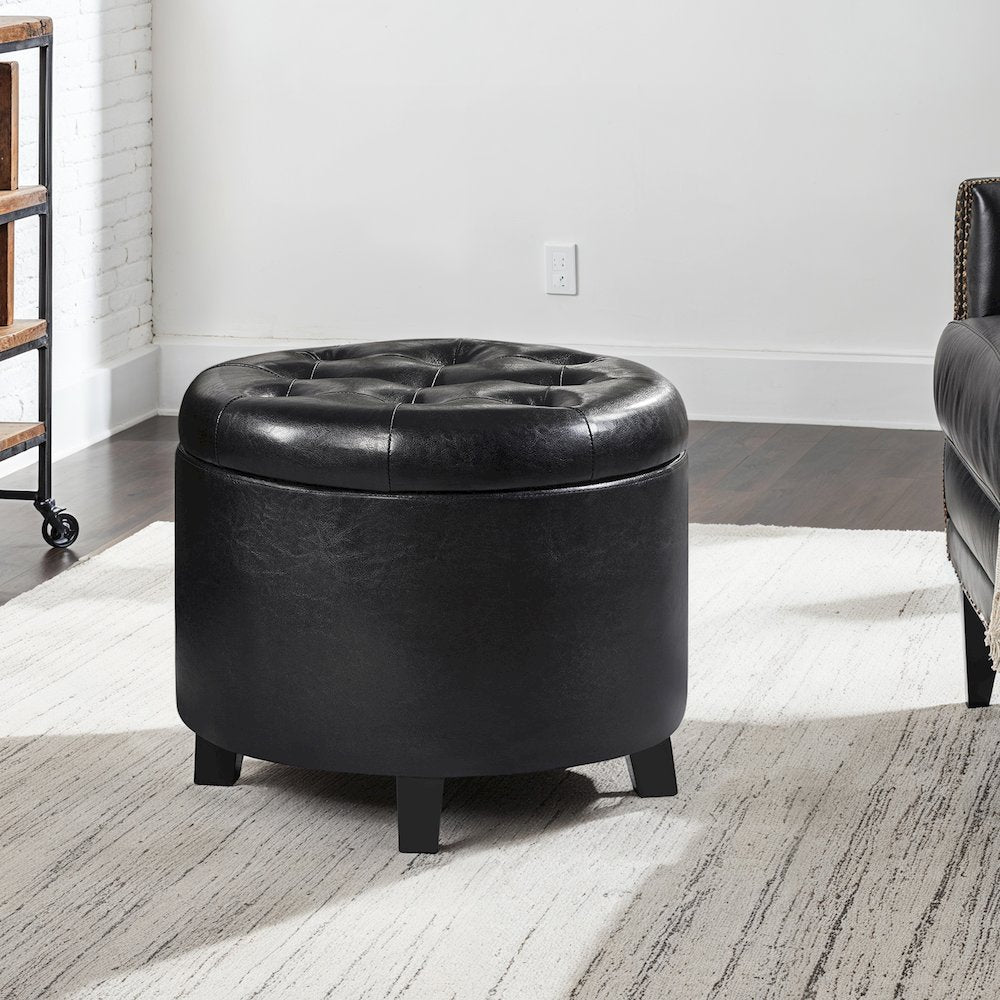 Designs4Comfort Round Storage Ottoman