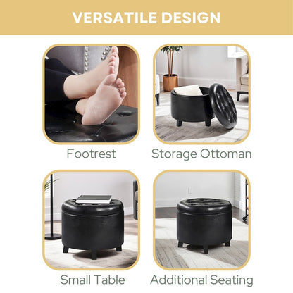 Designs4Comfort Round Storage Ottoman