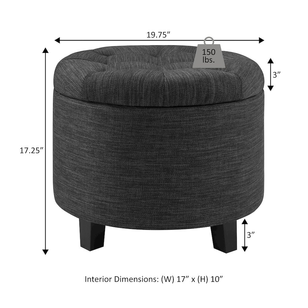 Designs4Comfort Round Storage Ottoman