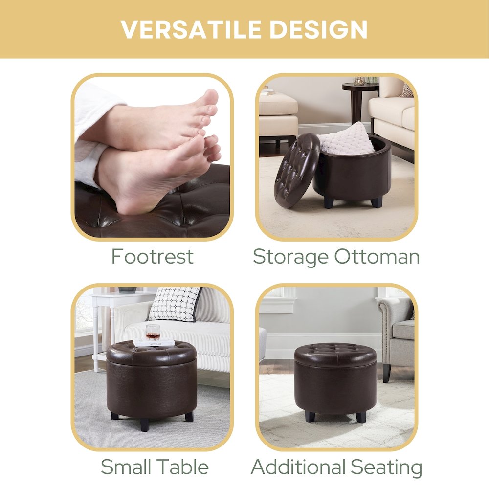 Designs4Comfort Round Storage Ottoman