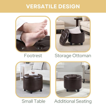 Designs4Comfort Round Storage Ottoman