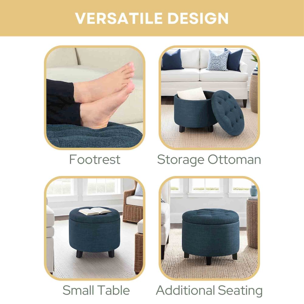 Designs4Comfort Round Storage Ottoman