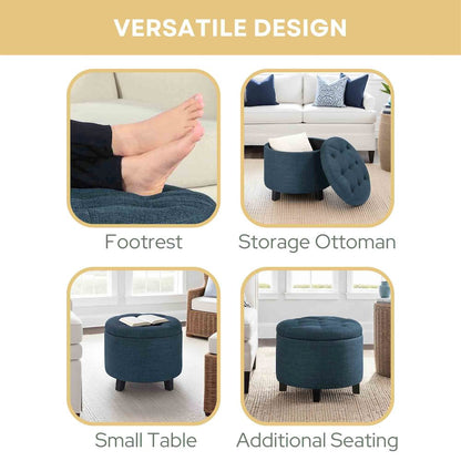 Designs4Comfort Round Storage Ottoman