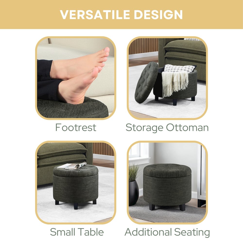 Designs4Comfort Round Storage Ottoman
