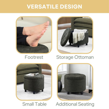 Designs4Comfort Round Storage Ottoman
