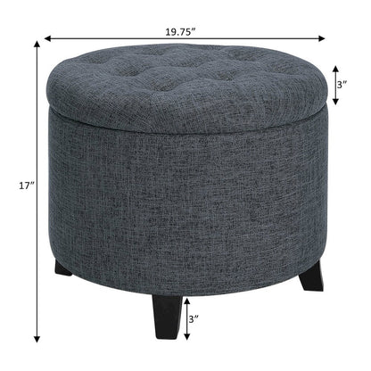 Designs4Comfort Round Storage Ottoman