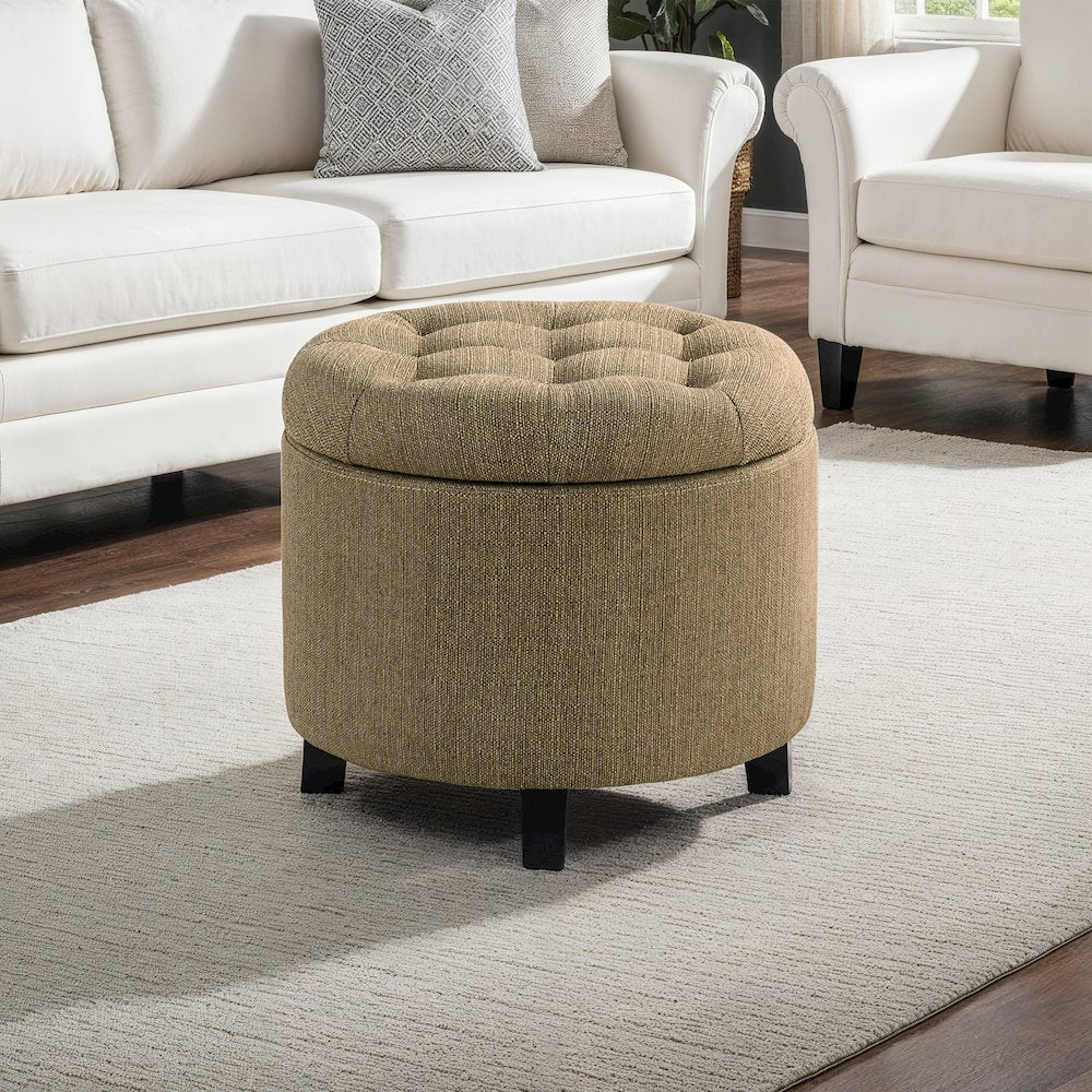 Designs4Comfort Round Storage Ottoman