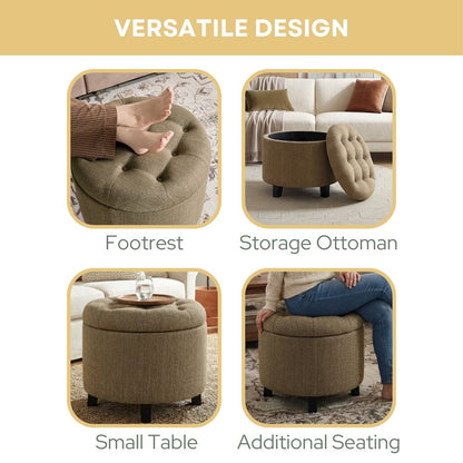 Designs4Comfort Round Storage Ottoman